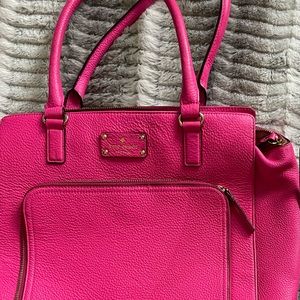 Kate Spade Hot Pink Large Genuine Leather Satchel Handbag